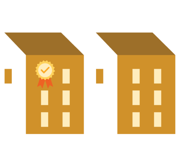 line of cartoon houses